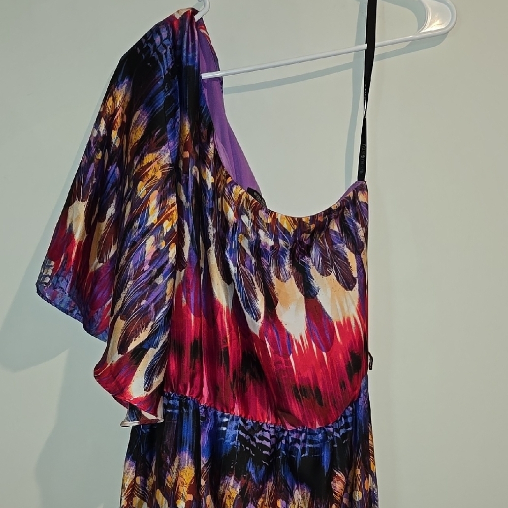 Bisou Bisou Purple and Red Asymmetrical One Shoulder Dress - Picture 3 of 8